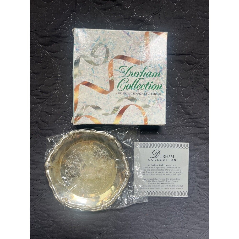 Vintage Silverplated Pedestal Server by Durham Collection Candy Jewellry NIB